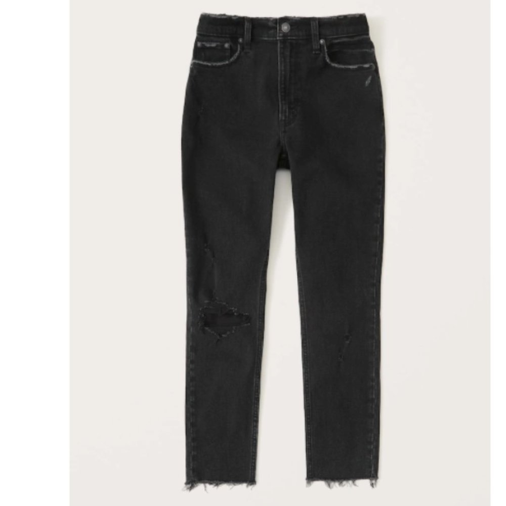 Abercrombie & Fitch Curve Love Skinny High Rise Jeans Black Women's Size 31